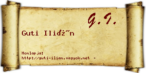 Guti Ilián névjegykártya